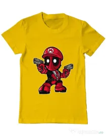 Tricou ADLER barbat Mario Deadpool Galben