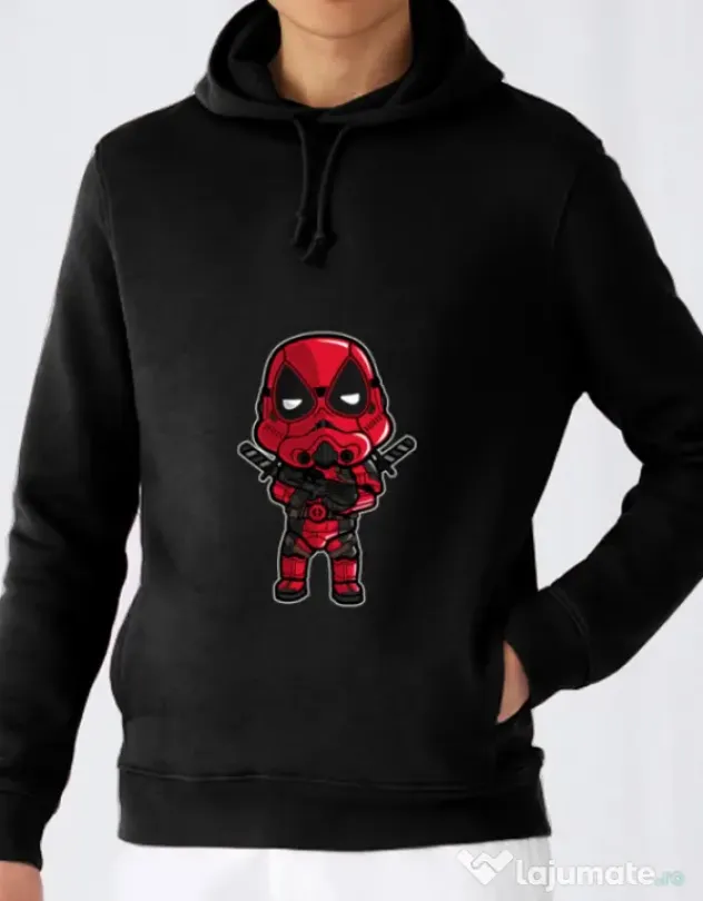 Hoodie barbat cu gluga Deadtrooper Negru