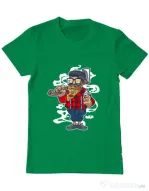 Tricou ADLER barbat Pizza Beard Verde mediu