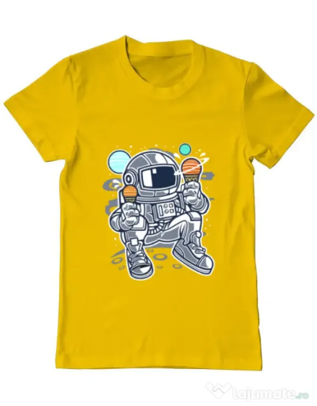Tricou ADLER barbat Astronaut Ice Cream Galben