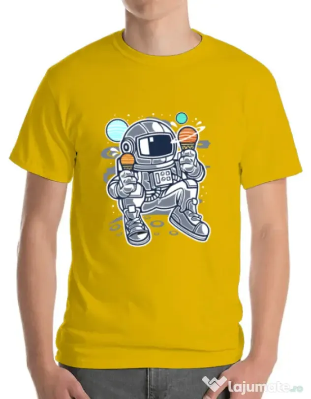 Tricou ADLER barbat Astronaut Ice Cream Galben