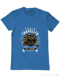 Tricou ADLER barbat Train Traveller Albastru azuriu