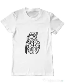 Tricou ADLER barbat Grenade Brain Alb