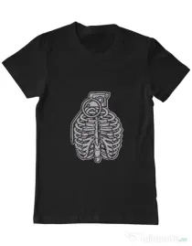 Tricou ADLER barbat Grenade Ribcage Negru