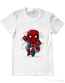 Tricou ADLER barbat Spidey Minibike Alb
