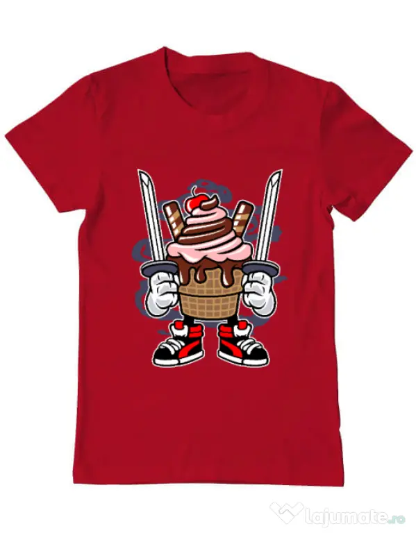 Tricou ADLER barbat Ice Cream Ninja Rosu