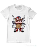 Tricou ADLER barbat Ice Cream Ninja Alb