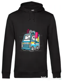 Hoodie barbat cu gluga Ice Cream Truck Negru
