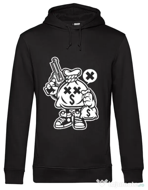 Hoodie barbat cu gluga Money Takers Negru