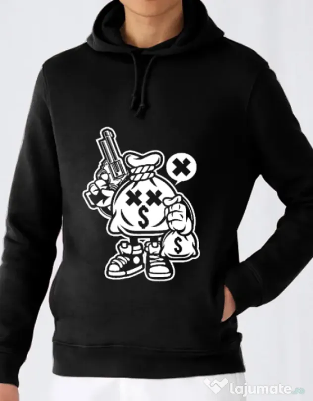 Hoodie barbat cu gluga Money Takers Negru