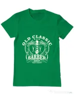 Tricou ADLER barbat Old Classic Barber Verde mediu