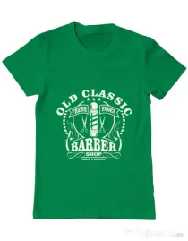 Tricou ADLER barbat Old Classic Barber Verde mediu
