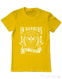 Tricou ADLER barbat In Barbers We Trust Galben