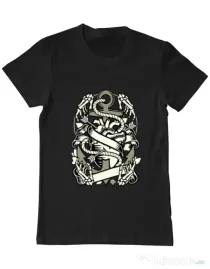 Tricou ADLER barbat Heart and Anchor Negru