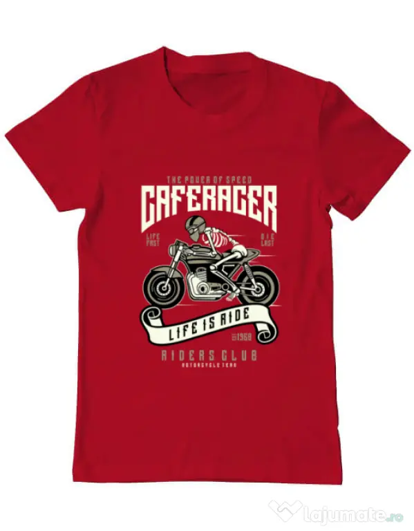 Tricou ADLER barbat Speed of Caferacer Rosu