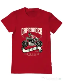 Tricou ADLER barbat Speed of Caferacer Rosu