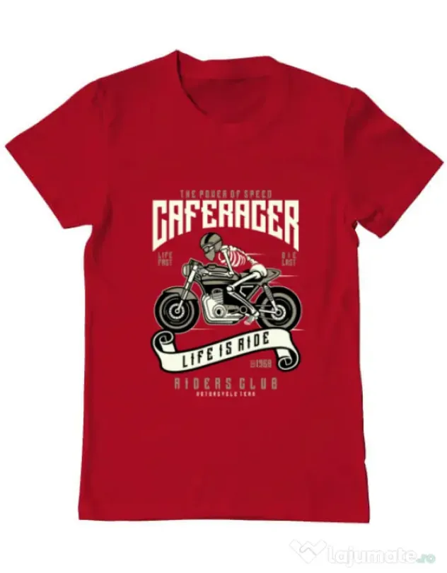 Tricou ADLER barbat Speed of Caferacer Rosu