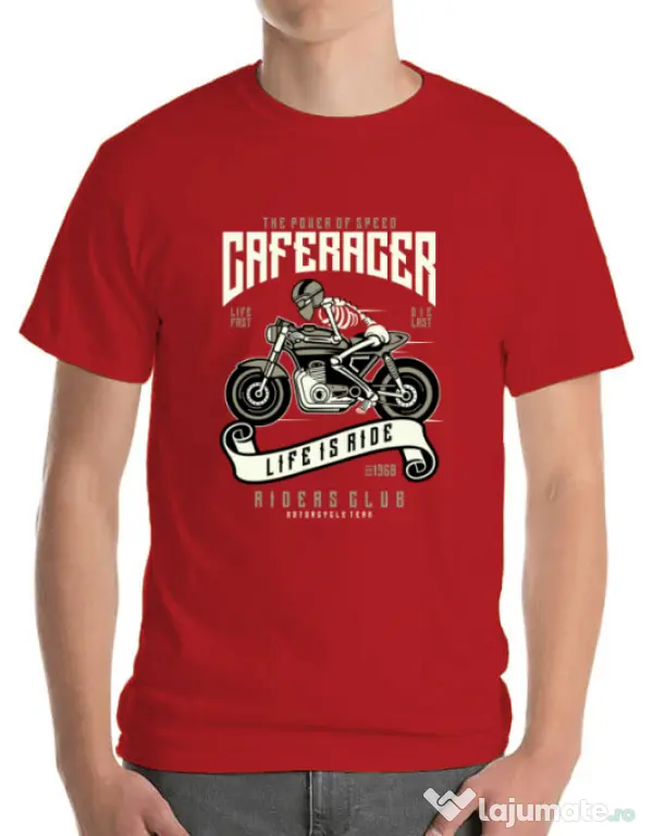 Tricou ADLER barbat Speed of Caferacer Rosu
