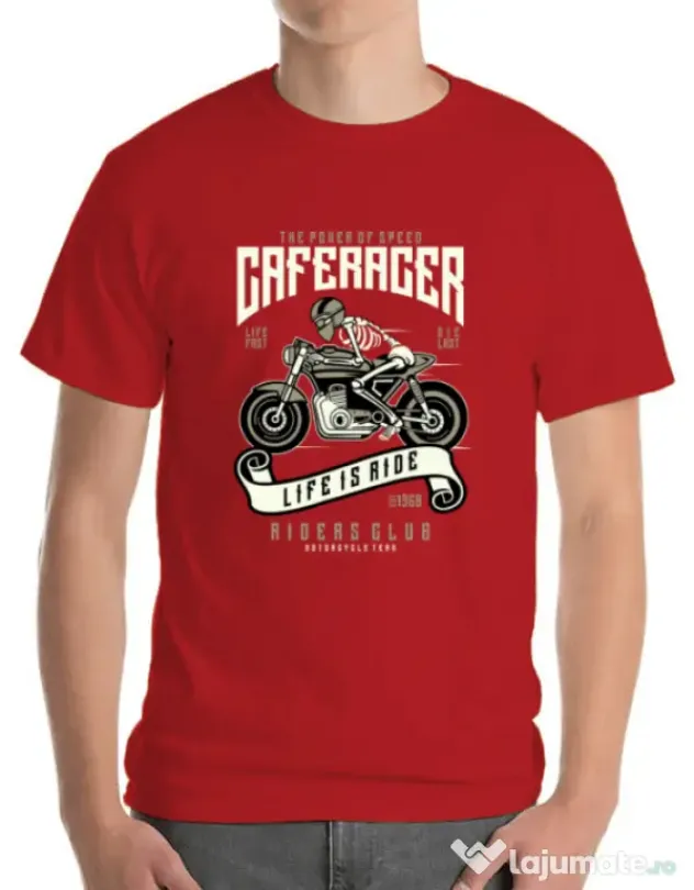 Tricou ADLER barbat Speed of Caferacer Rosu