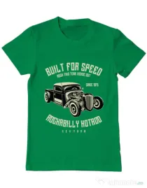 Tricou ADLER barbat Built For Speed Verde mediu