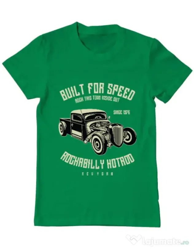 Tricou ADLER barbat Built For Speed Verde mediu