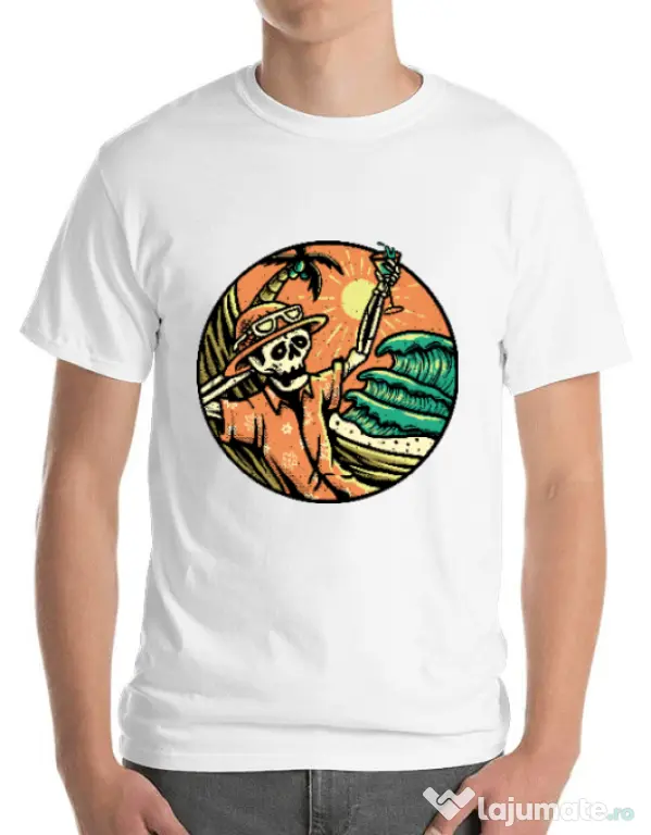 Tricou ADLER barbat Have a Nice Day Alb