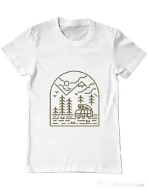 Tricou ADLER barbat Into the Mountain Alb