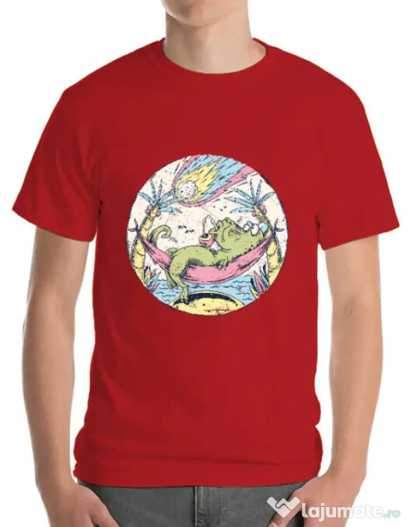 Tricou ADLER barbat Asteroid Day Rosu