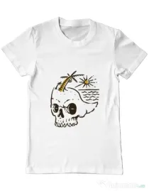 Tricou ADLER barbat Skull Island Alb