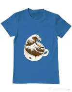 Tricou ADLER barbat The Great Wave off Coffee Albastru azuriu