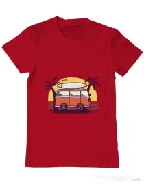 Tricou ADLER barbat Sunset Van Rosu