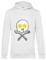 Hoodie barbat cu gluga Eggskull Alb