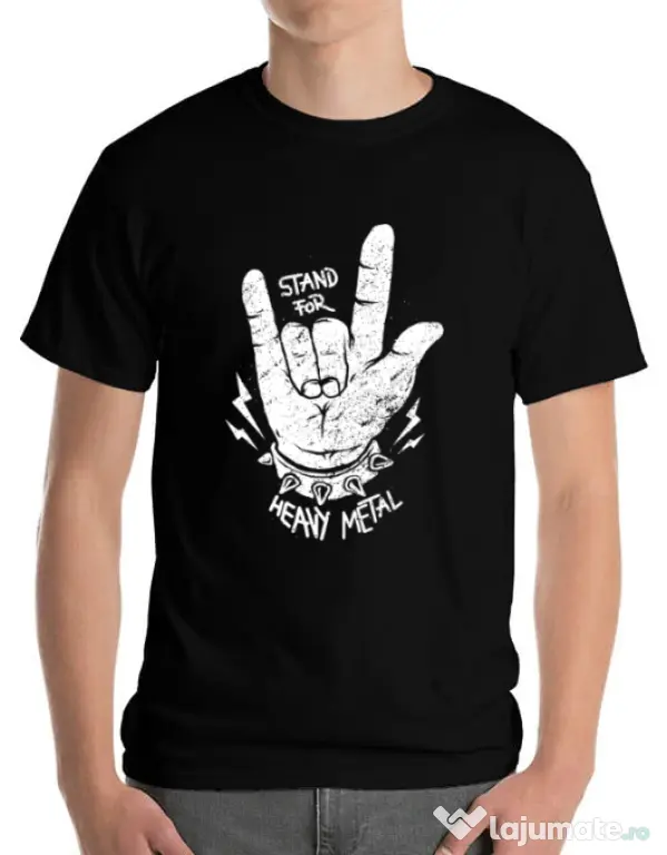 Tricou ADLER barbat Stand for heavy metal Negru