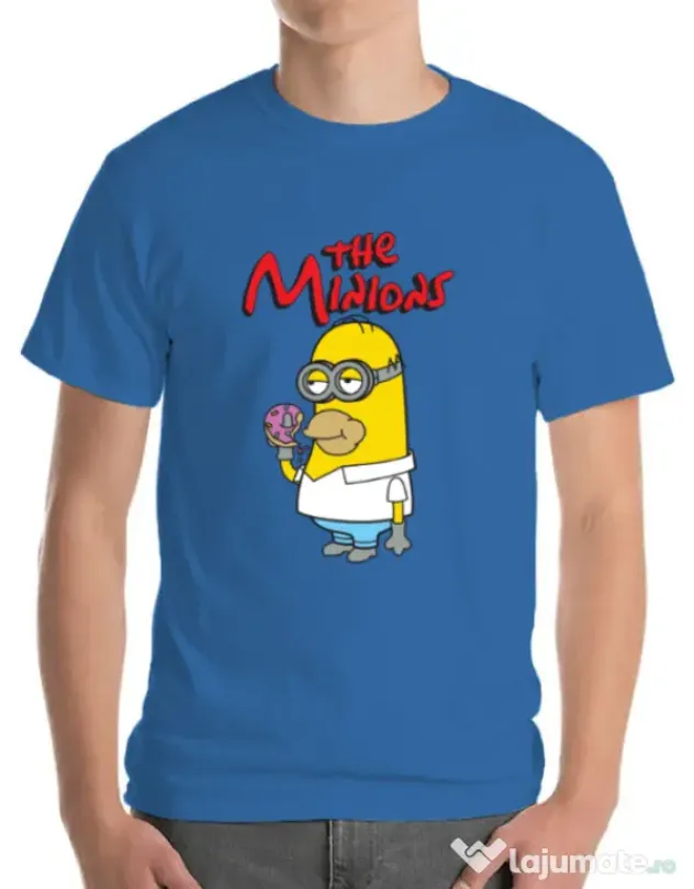 Tricou ADLER barbat The Minions Albastru azuriu