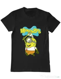Tricou ADLER barbat MinionBob Negru
