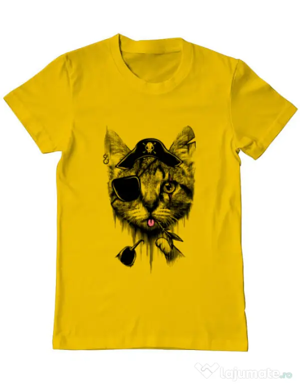 Tricou ADLER barbat Piratecat Galben