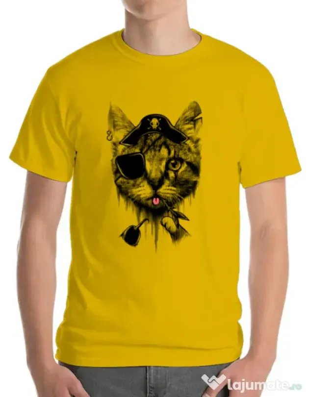 Tricou ADLER barbat Piratecat Galben