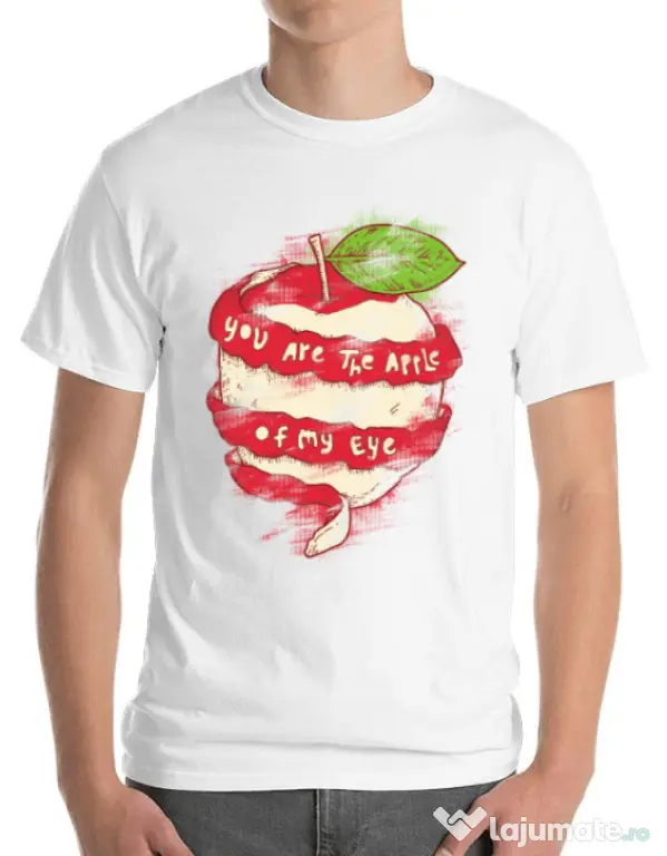 Tricou ADLER barbat You are the apple of my eye Alb