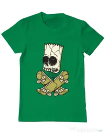 Tricou ADLER barbat Death of Skateboarder Verde mediu