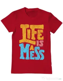 Tricou ADLER barbat Life Is A Mess Rosu