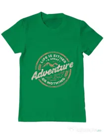 Tricou ADLER barbat Adventure or nothing Verde mediu