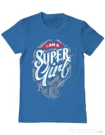 Tricou ADLER barbat I am a Super Girl Albastru azuriu