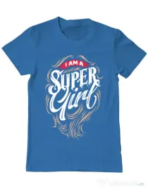 Tricou ADLER barbat I am a Super Girl Albastru azuriu