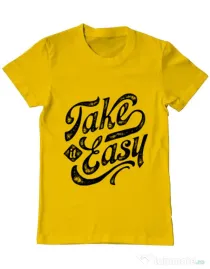Tricou ADLER barbat Take it easy Galben