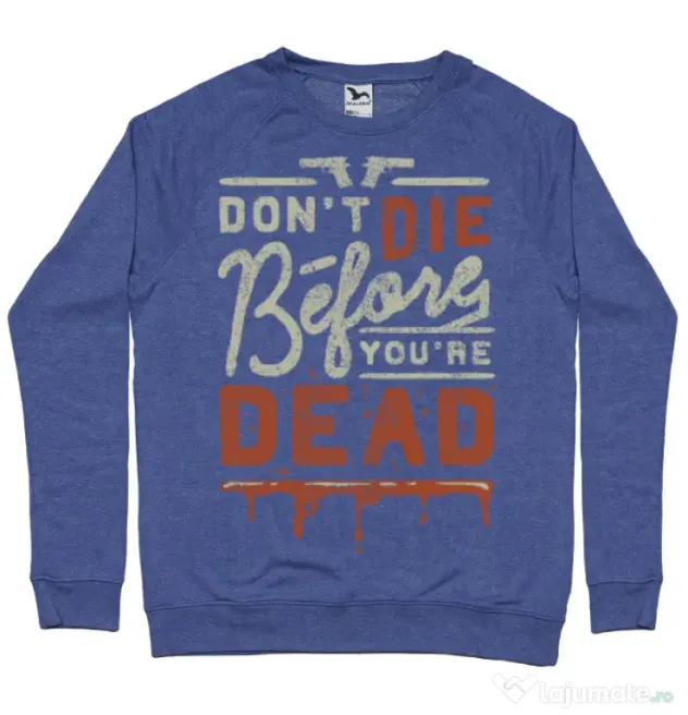 Bluza ADLER barbat Dont die Albastru melanj