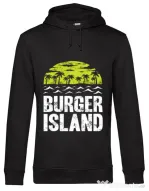 Hoodie barbat cu gluga Burger island Negru