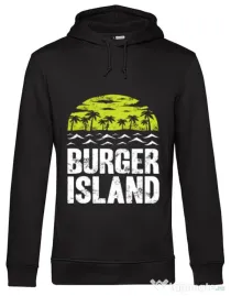 Hoodie barbat cu gluga Burger island Negru