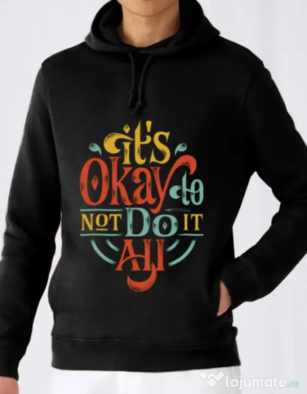 Hoodie barbat cu gluga Its ok Negru