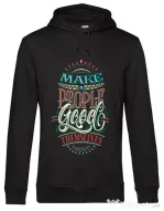 Hoodie barbat cu gluga Make people feel good Negru