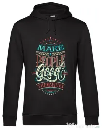 Hoodie barbat cu gluga Make people feel good Negru